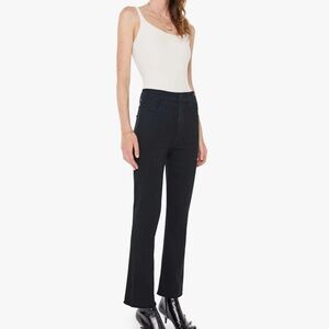 MOTHER Black Ankle Fray Pants